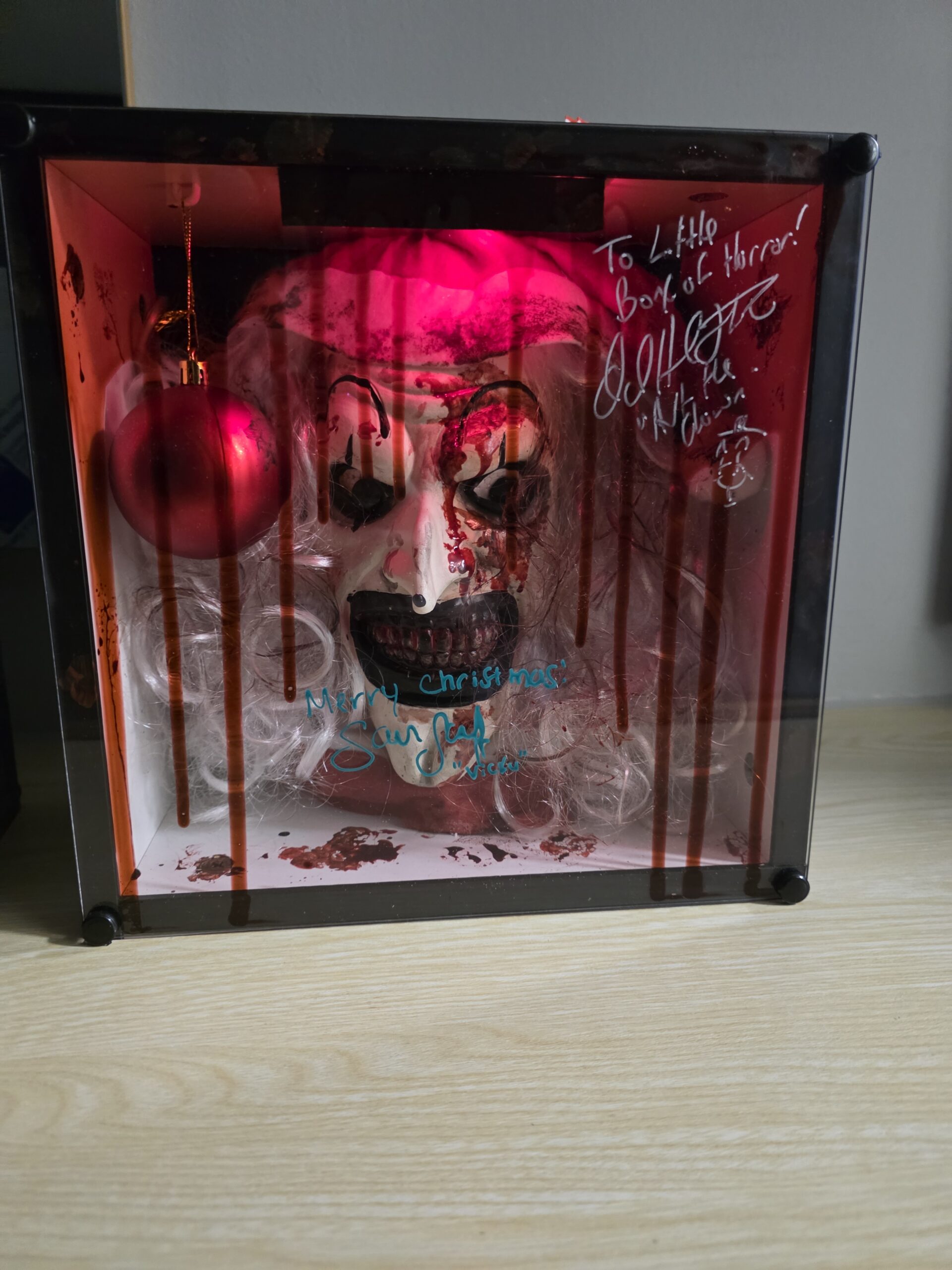 TERRIFIER 3 WRAPPED BOX SIGNED DAVID HOWARD THORNTON ART THE CLOWN